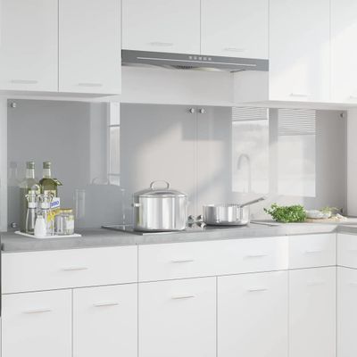 vidaXL Kuchynský obklad 2 pcs Svetlosivá 100 x 60 cm tvrdené sklo