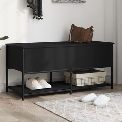 vidaXL Úložná lavička čierna 100x42,5x47 cm kompozitné drevo