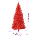 vidaXL Umelý vianočný stromček so stojanom, červený 240 cm, PVC
