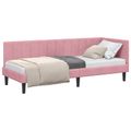 vidaXL Rohový rám postele s čelnou doskou Ružová 80 cm x 200 cm Zamat