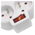 Rozbočovacia zásuvka EMOS P0073 2×, vyp., 1×USB-A + 1×USB-C, biela