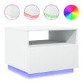 vidaXL Konferenčný stolík s LED svetlami biely 50x49x40 cm