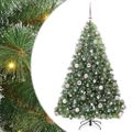 vidaXL Umelý vianočný stromček s 300 LED-i Zelená 180 cm PE a PVC