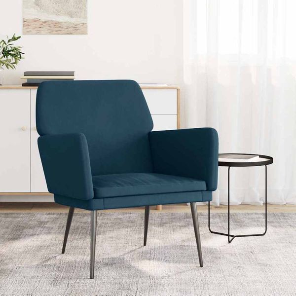 VidaXL Kreslo modré 62x79x79 cm zamat