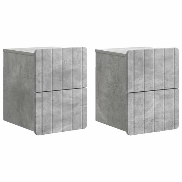 vidaXL Nástenná nočná skrinka 2 pcs Betónovo sivá 33 x 34,5 x 43 cm