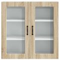 vidaXL Nástenný sklenený kabinet PORTO Sonoma dub 80 x 31 x 80 cm