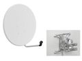 Satellite dish 80, white, 5pcs kit with mounting accessories