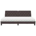 vidaXL Posteľ s matracom tmavohnedá 200x200 cm látka