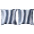 vidaXL Vankúše do exteriéru 2 ks pruhované 45x45cm tmavomodré
