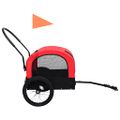 vidaXL Vozík pre domáce zvieratá na bicykel/beh 2-v-1, červeno čierny