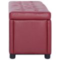vidaXL Taburetka s úložným priestorom 87,5cm,vínovo červená,umelá koža