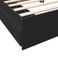 vidaXL Posteľný rám so zásuvkami čierny 200x200 cm kompozitné drevo