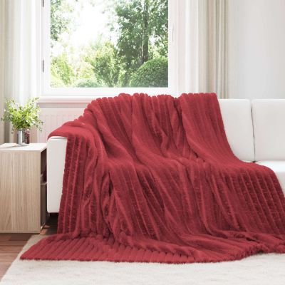 vidaXL Prikrývky na hodenie 6 pcs Bordeaux červená 240 x 220 cm Flís