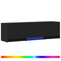 vidaXL TV skriňa s LED 140 x 34 x 40 cm Čierny Konštruované drevo