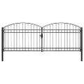 vidaXL Plotová brána ASSEN s dvojitými dverami a klenutým vrchom, oceľ 400x150 cm