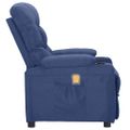 vidaXL Masážne kreslo, modré, látka