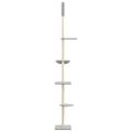 vidaXL Strom pre mačky od podlahy po strop bledosivý 263,5-289,5 cm