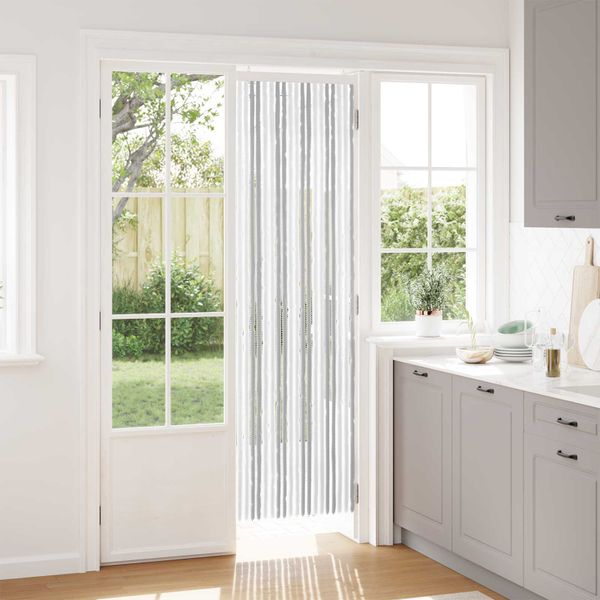 vidaXL Záves proti hmyzu z chenille Svetlo šedá a biela 56 x 200 cm