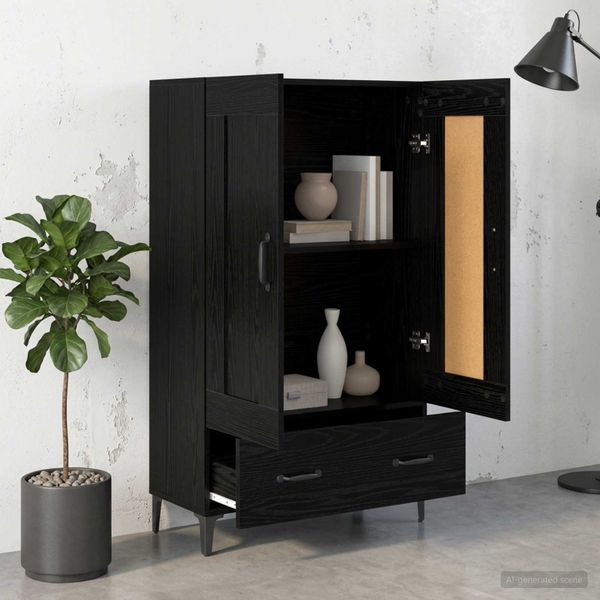 vidaXL Highboard Čierny dub 70 x 31 x 115 cm Kompozitné drevo