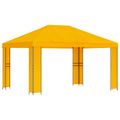 vidaXL Altánok 4 × 3 m Žltá Polyester a oceľ 190 gsm