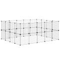 vidaXL 36-panelová klietka pre domáce zvieratá čierna 175x140x70 cm oceľ
