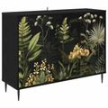 vidaXL Servírovacia skriňa RHENEN Čierny dub 102 x 33 x 76 cm