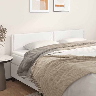vidaXL Čelá postelí biele 200x5x78/88 cm umelá koža