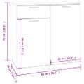 vidaXL Komoda údený dub 80x36x75 cm spracované drevo