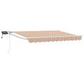 vidaXL Ručná vysúvacia markíza s LED Modrá, Oranžová, Biela 3 x 2,5 m