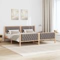 vidaXL Rám postele Sivohnedá 200 x 200 cm Masívne borovicové drevo