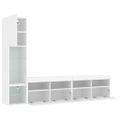vidaXL 4-dielne TV nástenné skrinky s LED biele kompozitné drevo