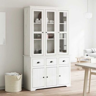 vidaXL Komoda BODO biela 115x43x200,5 cm borovicový masív