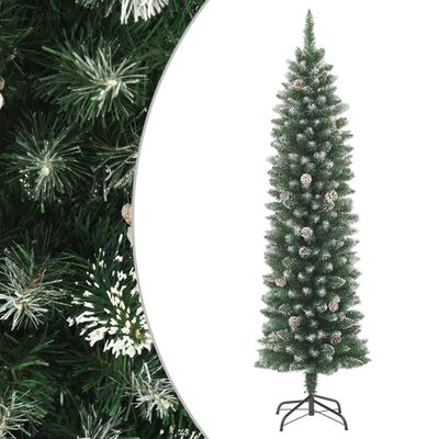 vidaXL Umelý úzky vianočný stromček s podstavcom 120 cm PVC