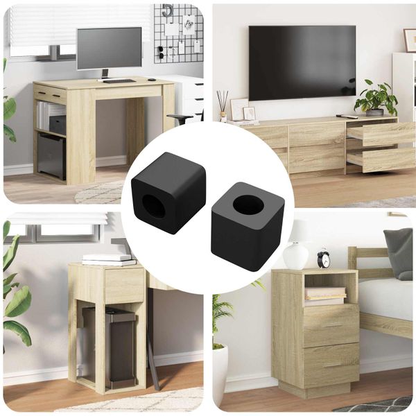 vidaXL Držiak zásuvky 2 pcs Čierna 15 x 15 x 15mm PP kopolymér