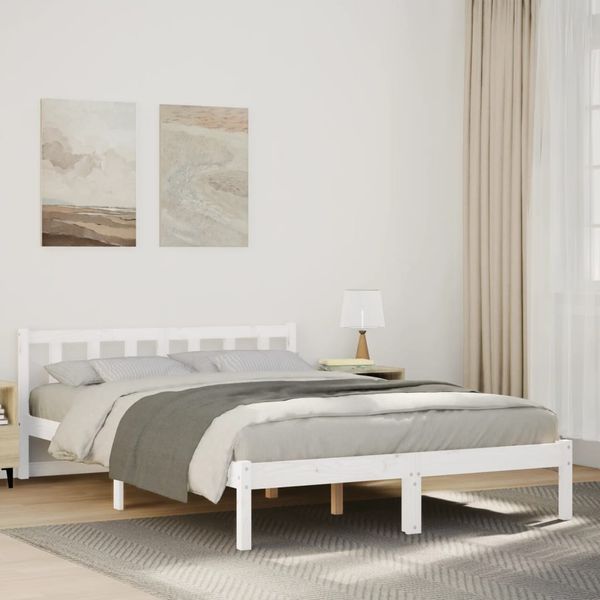 vidaXL Extra dlhá posteľ bez matraca biela 140x220 cm masívna borovica