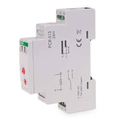 Relé časové F&F PCR-513 230V, 10A, pre oneskorené zapnutie, na DIN lištu