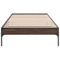 vidaXL Posteľný rám hnedý dub 90x200 cm kompozitné drevo a kov