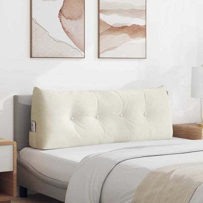 vidaXL Poduška na chrbát Krémová 120 x 24 x 50 cm Zamat