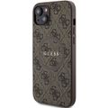 Puzdro Guess pre iPhone 15 6,1" GUHMP15SG4GFRW hnedá HC MAGSAFE PU 4G RING CLASSIC LOGO