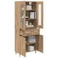 vidaXL Highboard Remeselný dub 69,5 x 34 x 180 cm Kompozitné drevo