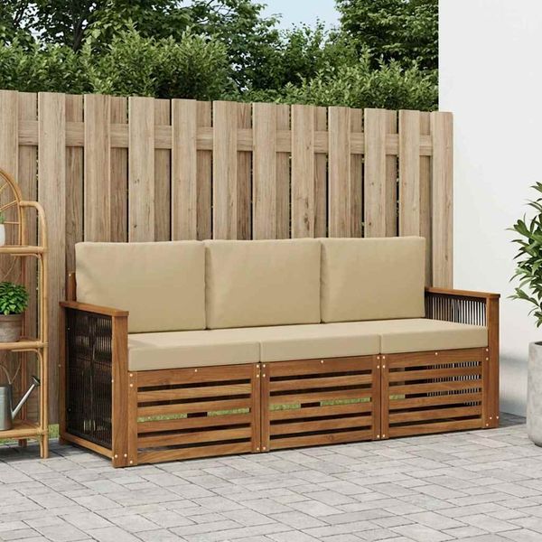 vidaXL Súpravy pohoviek s vankúšom 3 pcs Pevné akáciové drevo