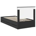 vidaXL Rám postele so zásuvkou Čierna 100 x 200 cm Inžinierske drevo