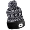 Čiapka s čelovkou 180lm, nabíjacia, USB, univerzálna veľkosť, bavlna/PE, zimná čierna SIXTOL