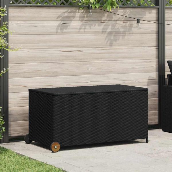 vidaXL Záhradný úložný box, čierny 120x65x61 cm, polyratan