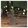 LED dekorácia drevená – anjel, 13 cm, 2x AAA, vnútorne, teplá biela, časovač