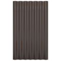vidaXL Strešné panely 12 ks pozinkovaná oceľ hnedé 60x36 cm