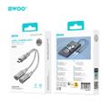 BWOO BZ68 2 v 1 adaptér USB C - 2 x USB C porty sivý