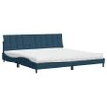 vidaXL Posteľ s matracom Hanko modrý 200x200 cm zamat