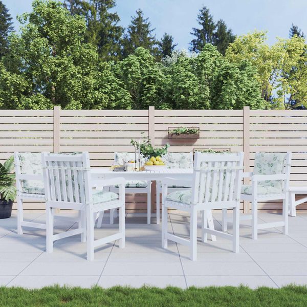 vidaXL Vankúš na vonkajšie použitie 6 pcs Biela 100 x 50 x 7 cm Látka