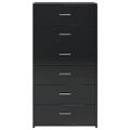 vidaXL Komoda so 6 zásuvkami lesklá čierna 50x34x96cm kompozitné drevo